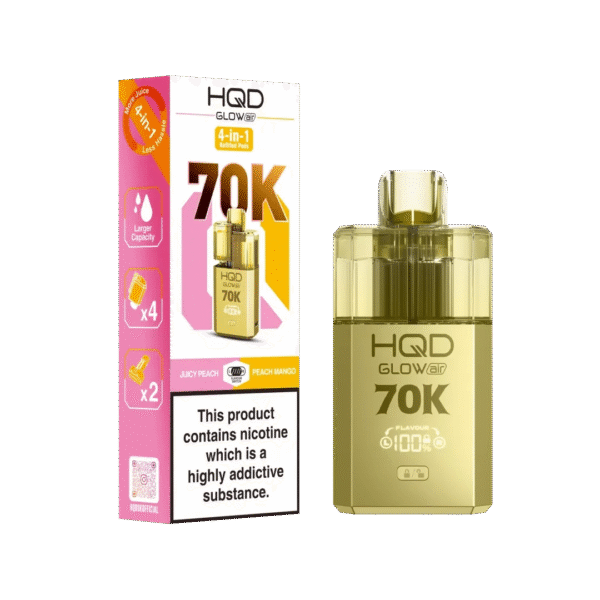Hqd Glow Air 70K Prefilled Pod Kit In Juicy Peach And Peach Mango