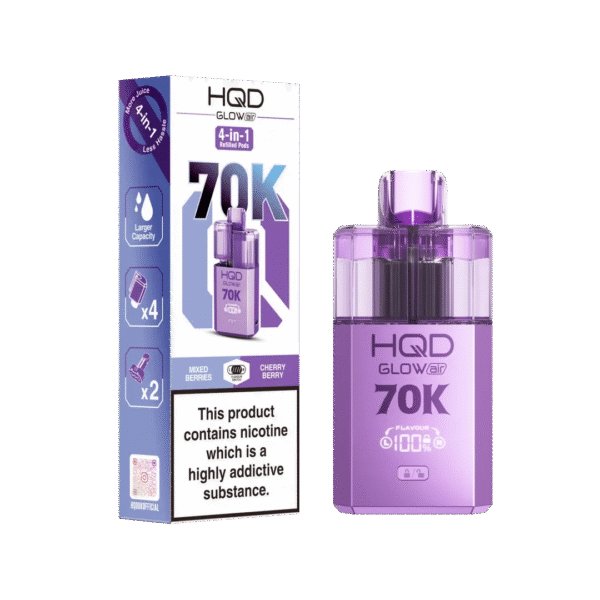 Hqd Glow Air 70K Prefilled Pod Kit In Mixed Berries And Cherry Berry