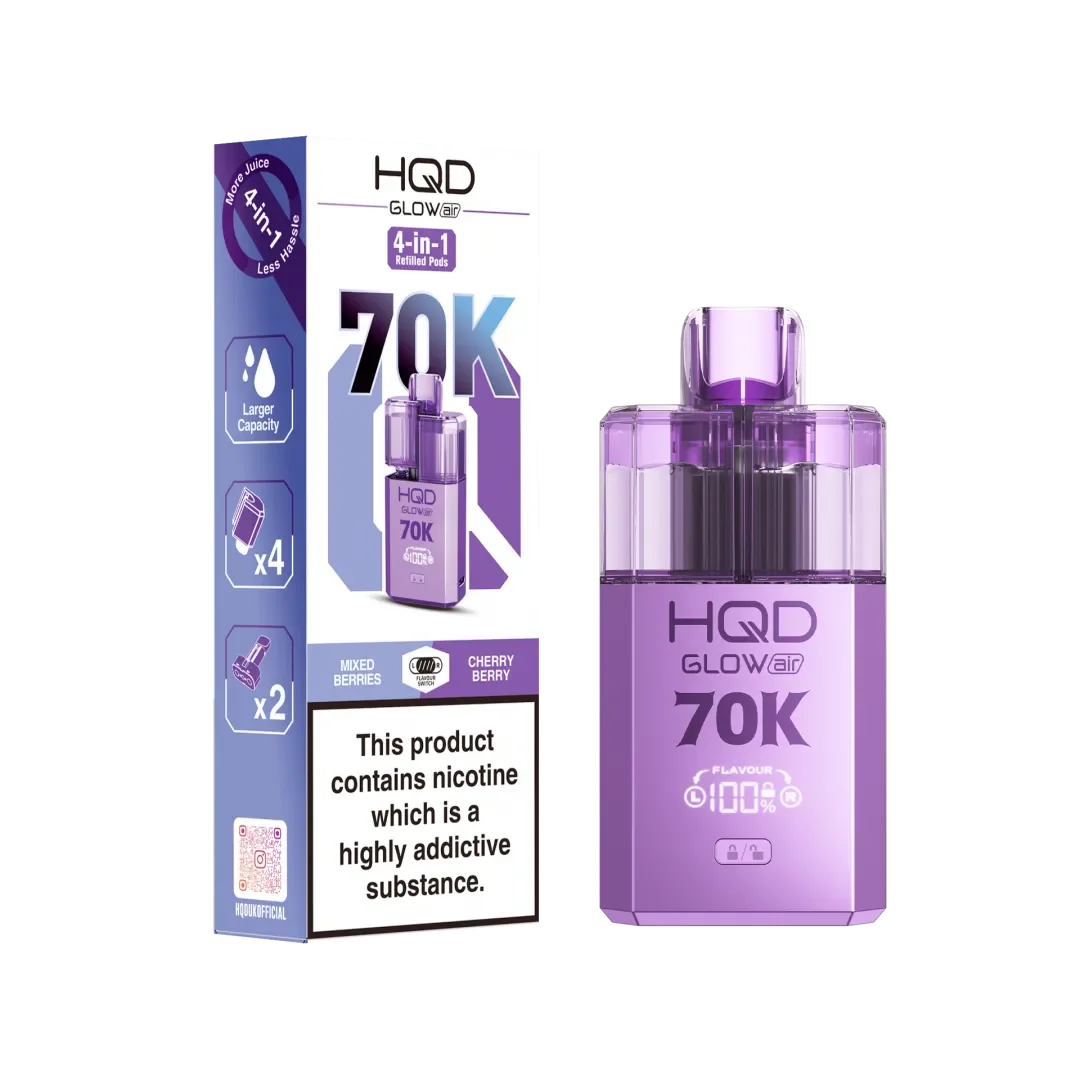 Hqd Glow Air 70K Prefilled Pod Kit In Mixed Berries And Cherry Berry