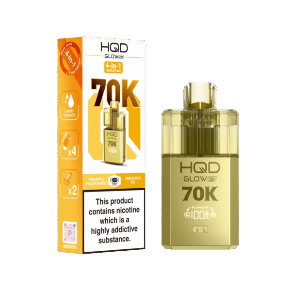 Hqd Glow Air 70K Prefilled Pod Kit In Pineapple Peach Mango And Pineapple Ice