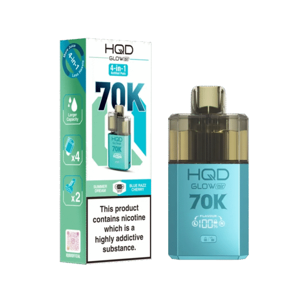 Hqd Glow Air 70K Prefilled Pod Kit In Summer Dream And Blue Razz Cherry