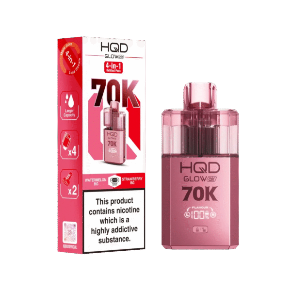 Hqd Glow Air 70K Prefilled Pod Kit In Watermelon Gb And Strawberry Gb
