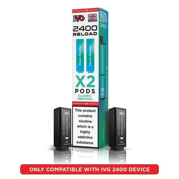 Ivg 2400 Reload 4 In 1 Prefilled Pods In Classic Menthol Flavour