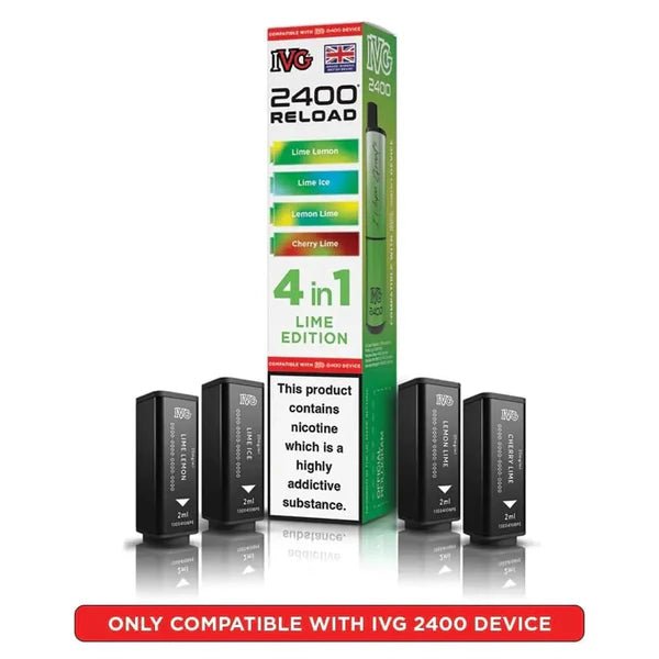 Ivg 2400 Reload 4 In 1 Prefilled Pods In Lime Edition Flavour