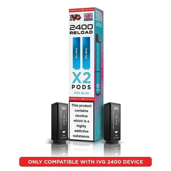 Ivg 2400 Reload 4 In 1 Prefilled Pods In Pro Blue Flavour