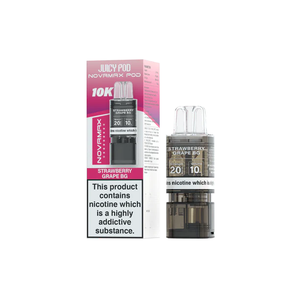 Juicy Pod Novamax 10K Replacement Pod In Strawberry Grape Bg