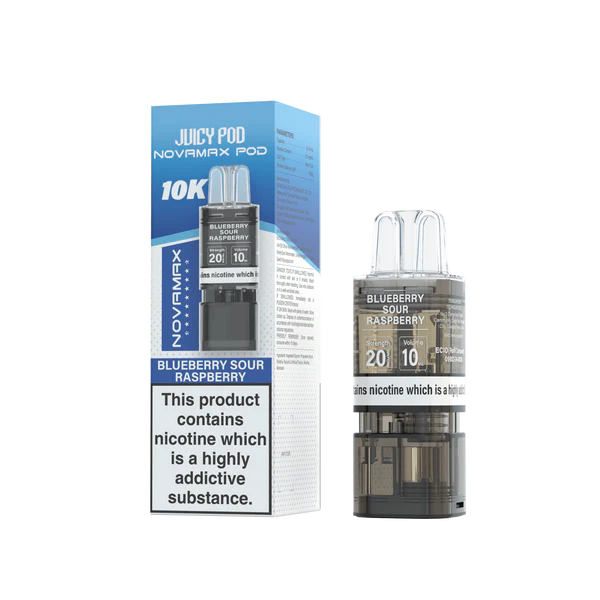 Juicy Pod Novamax 10K Vape Kit In Blueberry Sour Raspberry Flavour