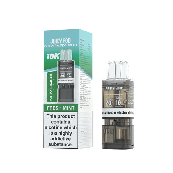 Juicy Pod Novamax 10K Vape Kit In Fresh Mint Flavour