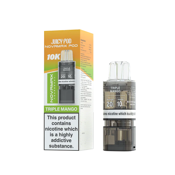 Juicy Pod Novamax 10K Vape Kit In Triple Mango Flavour