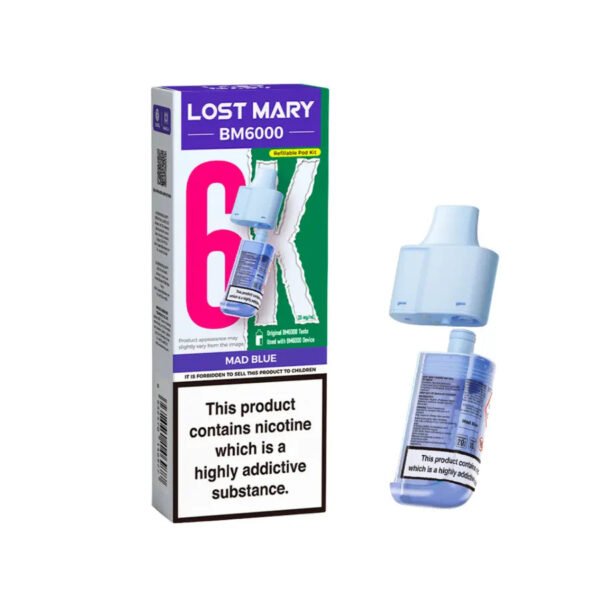 Lost Mary Bm6000 Refillable Pod In Mad Blue Flavour