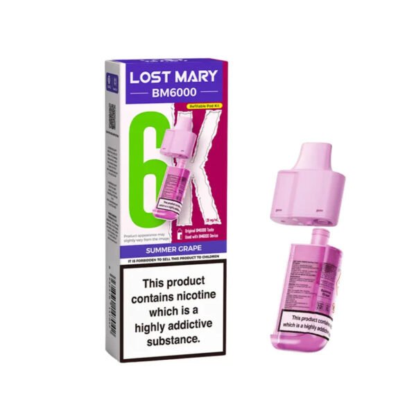 Lost Mary Bm6000 Refillable Pod In Summer Grape Flavour