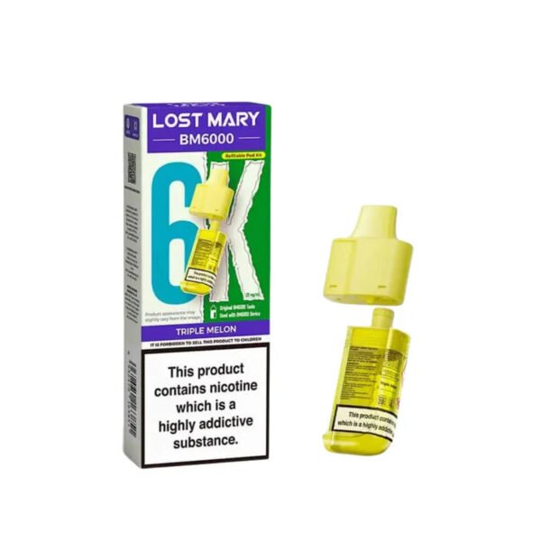 Lost Mary Bm6000 Refillable Pod In Triple Melon Flavour