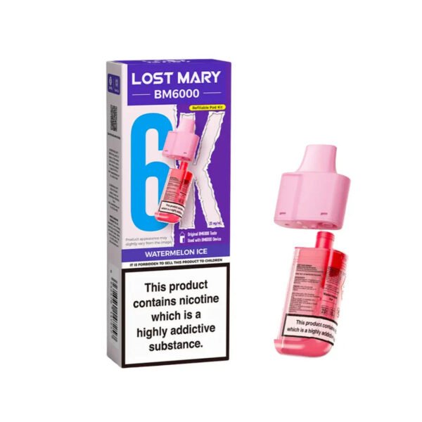 Lost Mary Bm6000 Refillable Pod In Watermelon Ice Flavour