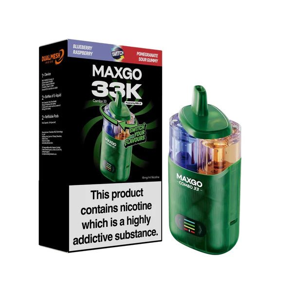 Maxgo 33K Vape Kit In Blue Raspberry Pomegranate Sour Gummy