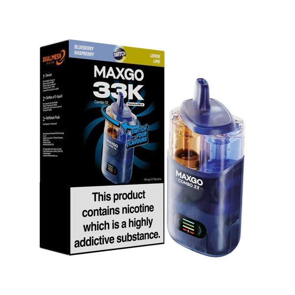 Maxgo 33K Vape Kit In Blueberry Raspberry Lemon Lime