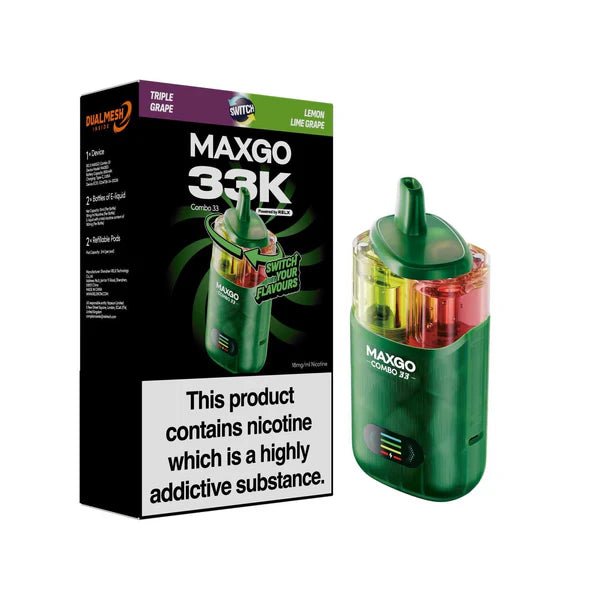 Maxgo 33K Vape Kit In Triple Grape Lemon Lime Grape