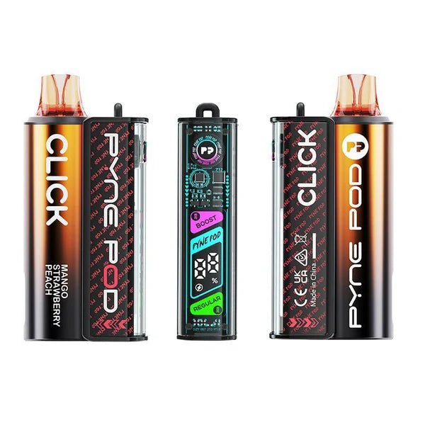 Pyne Pod Click 10K Vape Kit In Mango Strawberry Peach Flavour