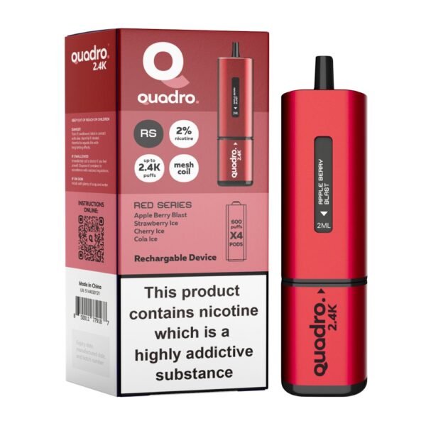 Quadro 2400 Puffs 4 In 1 Disposable Vape Pod Box Of 5 Theno1Plugshop 874542