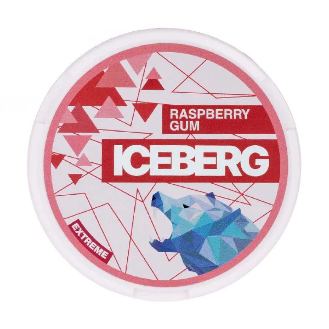 Raspberry Gum Nicotine Pouches by Iceberg - Image 1