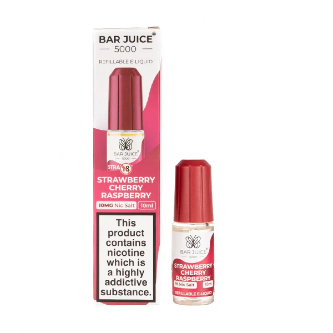 Strawberry Cherry Raspberry Nic Salt E-Liquid by Bar Juice 5000 - Image 1